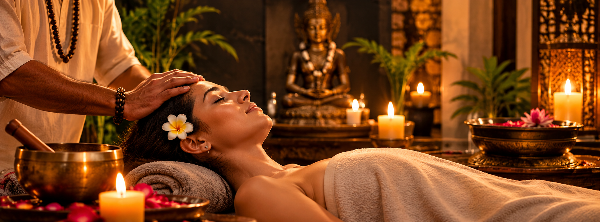 Relaxing tantra massage setting